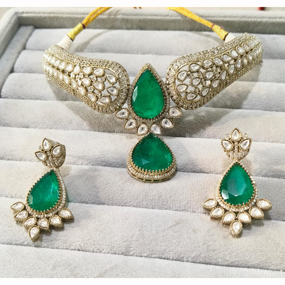 JCM Ethnic Glow Pota and Kundan Stone Necklace Set