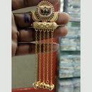 JCM Designer Pota Stone And Pearl Ghungroo Dangler Earrings