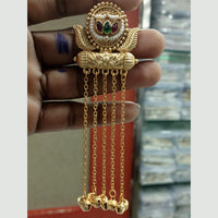 JCM Designer Pota Stone And Pearl Ghungroo Dangler Earrings