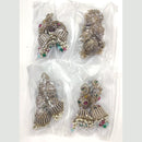 JCM Designer Crystal Pearl And Beads Traditional Jhumki Earrings