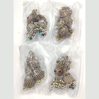 JCM Designer Crystal Pearl And Beads Traditional Jhumki Earrings