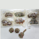 JCM Sparkling Crystal Pearl And Beaded Jhumki Earrings With Maangtikka