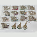 JCM Sparkling Crystal Pearl And Beaded Dangler Earrings With Maangtikka