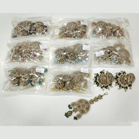 JCM Sparkling Crystal Pearl And Beaded Jhumki Earrings With Maangtikka