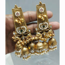 JCM Heritage Kundan Stone Pearl And Ghungroo Jhumki Earrings