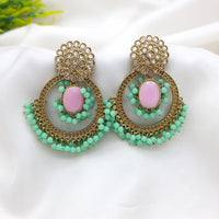 JCM Shimmering Crystal Stone And Pearl Dangler Earrings