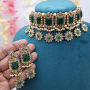 JCM Stunning Crystal Stone And Pearl Embellished Choker Necklace Set