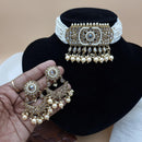 JCM Stunning Crystal Stone And Pearl Embellished Choker Necklace Set