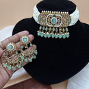 JCM Stunning Crystal Stone And Pearl Embellished Choker Necklace Set