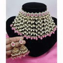 JCM Stunning Crystal Stone And Pearl Embellished Choker Necklace Set