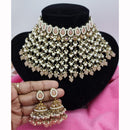 JCM Stunning Crystal Stone And Pearl Embellished Choker Necklace Set