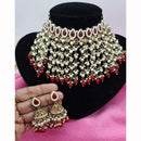 JCM Stunning Crystal Stone And Pearl Embellished Choker Necklace Set