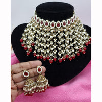 JCM Stunning Crystal Stone And Pearl Embellished Choker Necklace Set