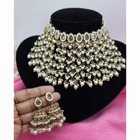 JCM Stunning Crystal Stone And Pearl Embellished Choker Necklace Set