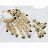 JCM Heritage Kundan Stone Pearl And Beaded Choker Necklace Set