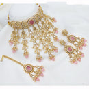 JCM Heritage Kundan Stone Pearl And Beaded Choker Necklace Set