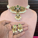 JCM Heritage Kundan Stone Pearl And Beaded Choker Necklace Set