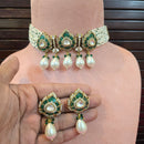 JCM Heritage Polki Kundan Pearl And Austrian Beads Choker Necklace Set