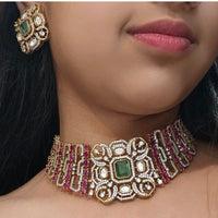 JCM Luxury Look American Diamond Choker Necklace Set