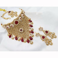 JCM Heritage Kundan Pearl And Beaded Meenakari Choker Necklace Set