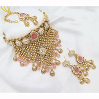 JCM Heritage Kundan Pearl And Beaded Meenakari Choker Necklace Set