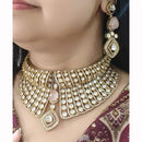 JCM Royal Polki Kundan Stone Heavy Choker Necklace Set  