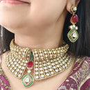 JCM Royal Polki Kundan Stone Heavy Choker Necklace Set