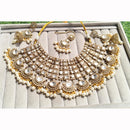 JCM Grand Polki Kundan Stone And Beaded Necklace Set