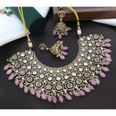 JCM Majestic Polki Kundan Stone Pearl And Beads Necklace Set