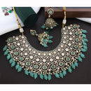 JCM Majestic Polki Kundan Stone Pearl And Beads Necklace Set