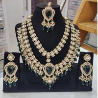 JCM Majestic Polki Kundan Stone Pearl And Beads Necklace Set