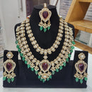 JCM Majestic Polki Kundan Stone Pearl And Beads Necklace Set