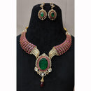 JCM Heritage Ruby Emerald Stone American Diamond Necklace Jewellery Set
