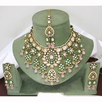 JCM Majestic Polki Kundan Stone Pearl And Beads Necklace Set
