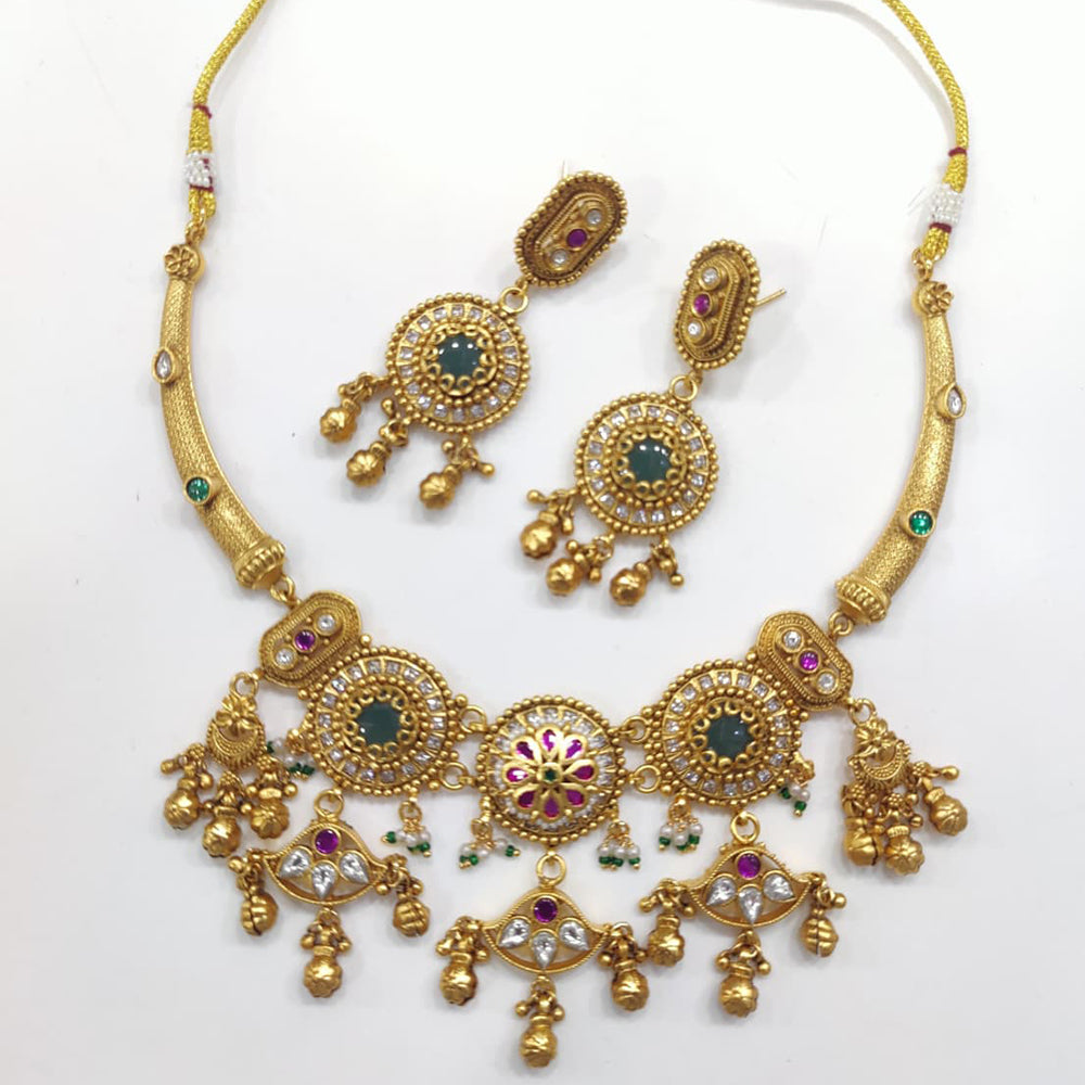 JCM Premium Pota Stone And Austrian Stone Pearl Necklace Set