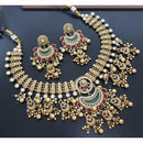 JCM Premium Pota Stone And Austrian Stone Pearl Necklace Set 