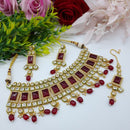 JCM Premium Pota Stone And Austrian Stone Pearl Necklace Set 