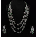 JCM Designer American Diamond Long Necklace Jewellery Set