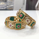 JCM Grand Pota Stone And Pearl Openable Bangles Set