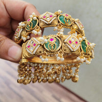 JCM Grand Pota Stone And Pearl Openable Bangles Set