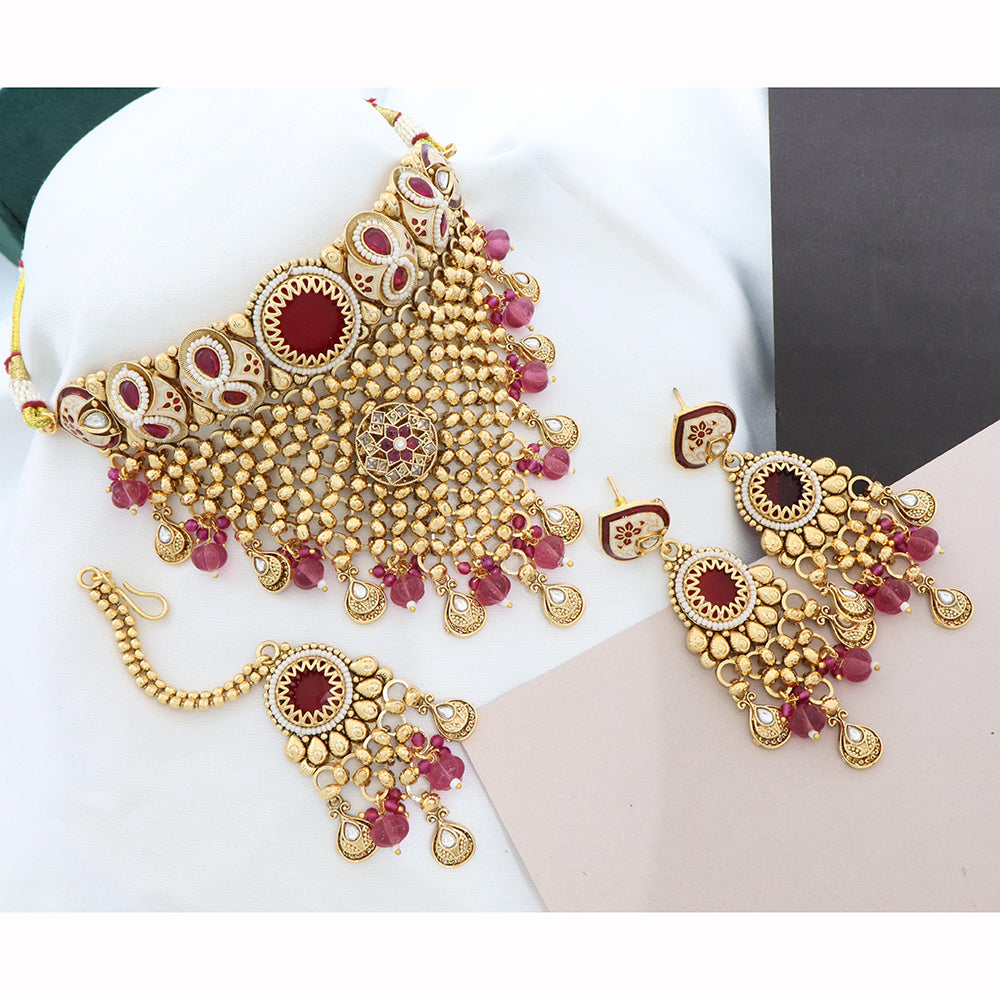 JCM Premium Pota Stone And Beads Choker Necklace Set 