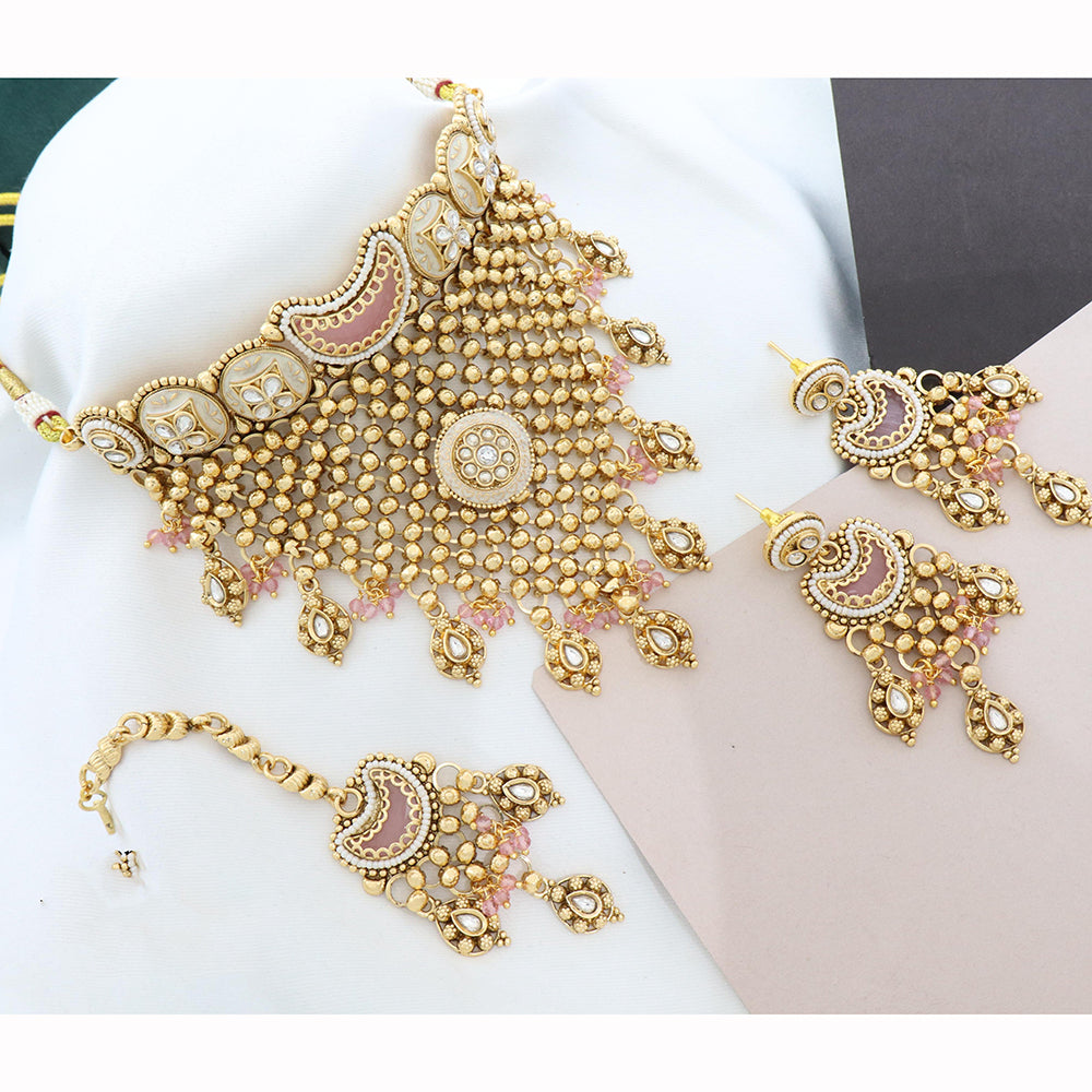 JCM Premium Pota Stone And Beads Choker Necklace Set