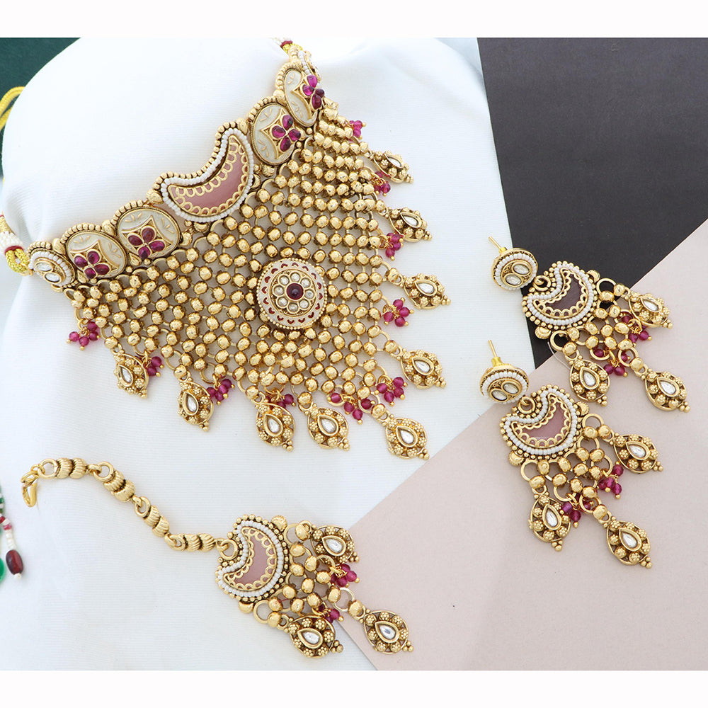 JCM Premium Pota Stone And Beads Choker Necklace Set