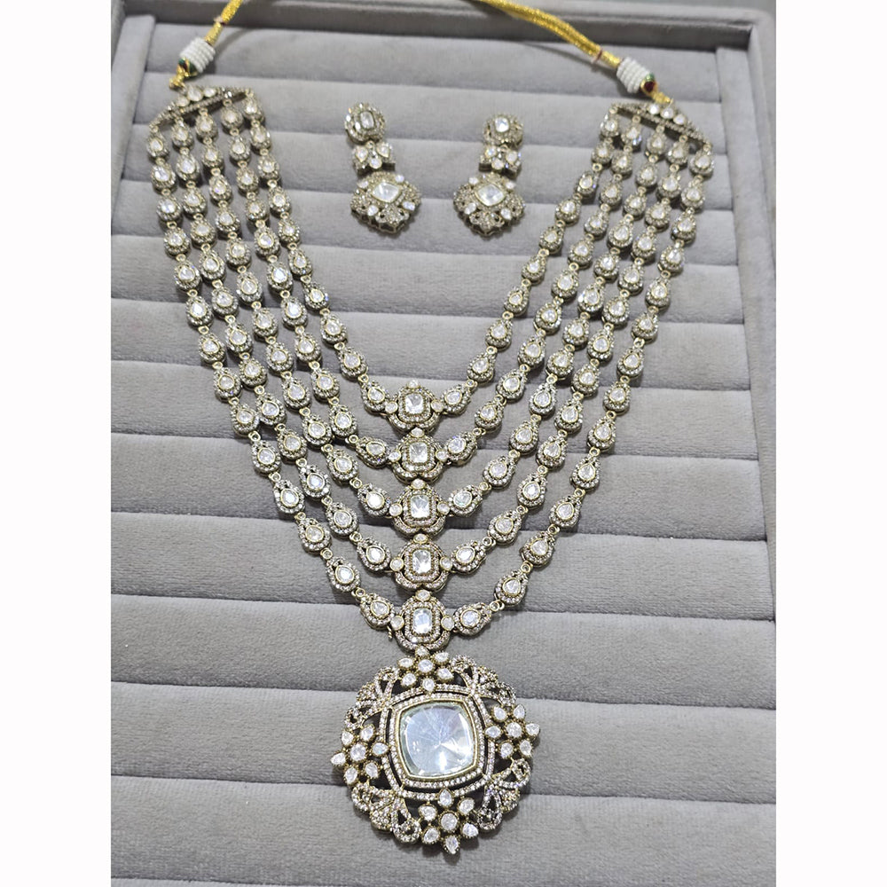 JCM Heritage Polki Kundan Multi Strand Necklace Set