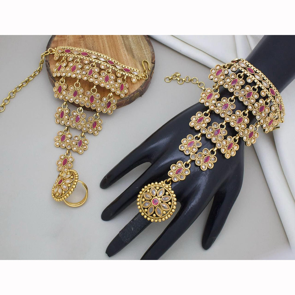 JCM Antique Crystal Stone Hand Harness Set