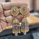 JCM Sparkling Crystal Stone And Austrian Stone Pearl Jhumki Earrings