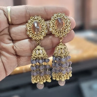 JCM Sparkling Crystal Stone And Austrian Stone Pearl Jhumki Earrings