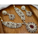 JCM Antique Finish Pota Stone And Austrian Stone Necklace Set