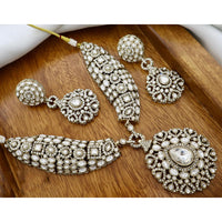 JCM Antique Finish Pota Stone And Austrian Stone Necklace Set