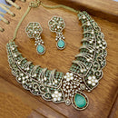 JCM Antique Finish Pota Stone And Austrian Stone Necklace Set